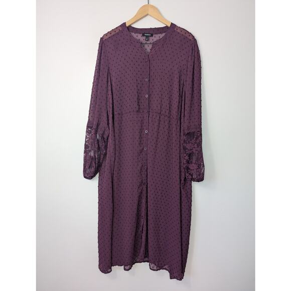 Torrid Clip Dot Button Front Maxi Kimono - Picture 2 of 8